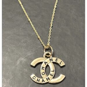 Chanel button vintage charm surgical stainless steel chain necklace set